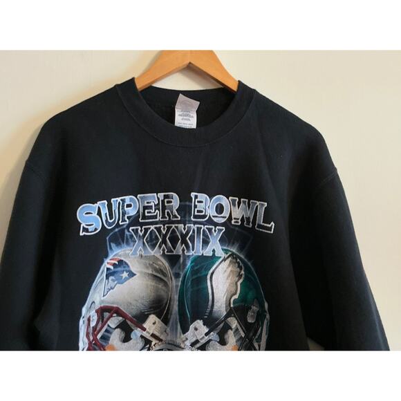 SUPER BOWL XXXIX SWEATSHIRT Adult 2005 Patriots Eagles size M - Picture 3 of 6